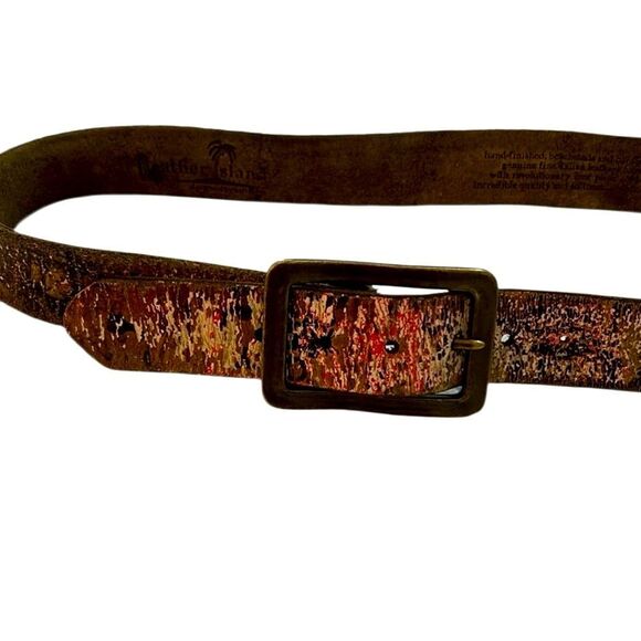 LEATHER ISLAND BY BILL LAVIS PERFECTLY DISTRESSED MEN'S leather belt size 38 - Picture 1 of 13